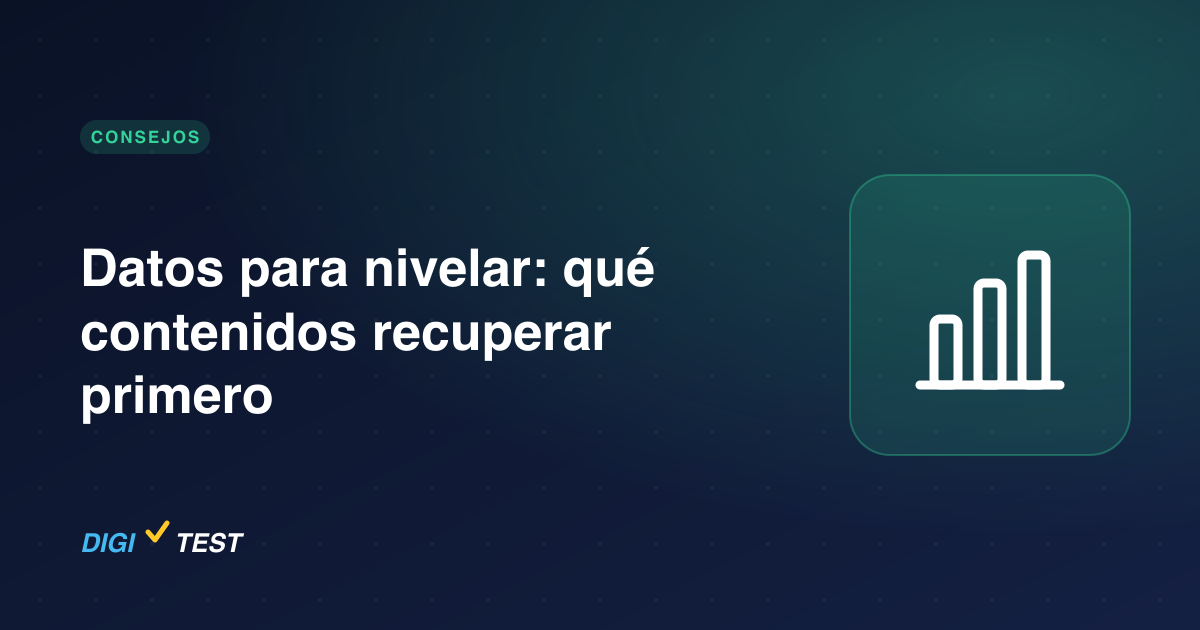 Datos para nivelar: qué contenidos recuperar primero