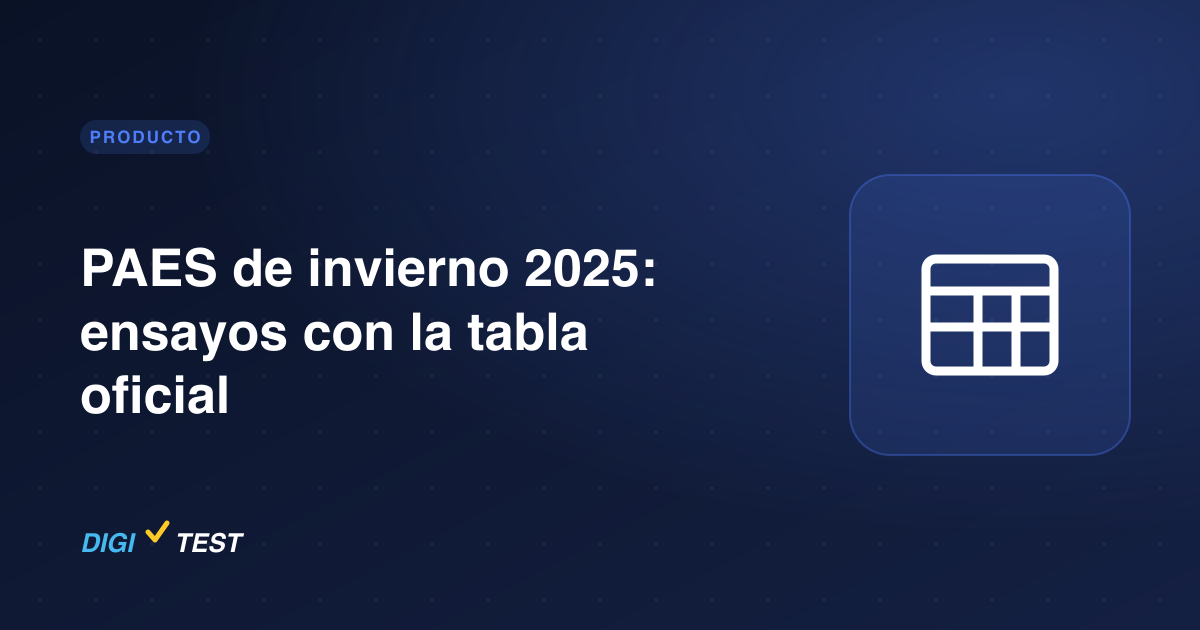 PAES de invierno 2025: ensayos con la tabla oficial